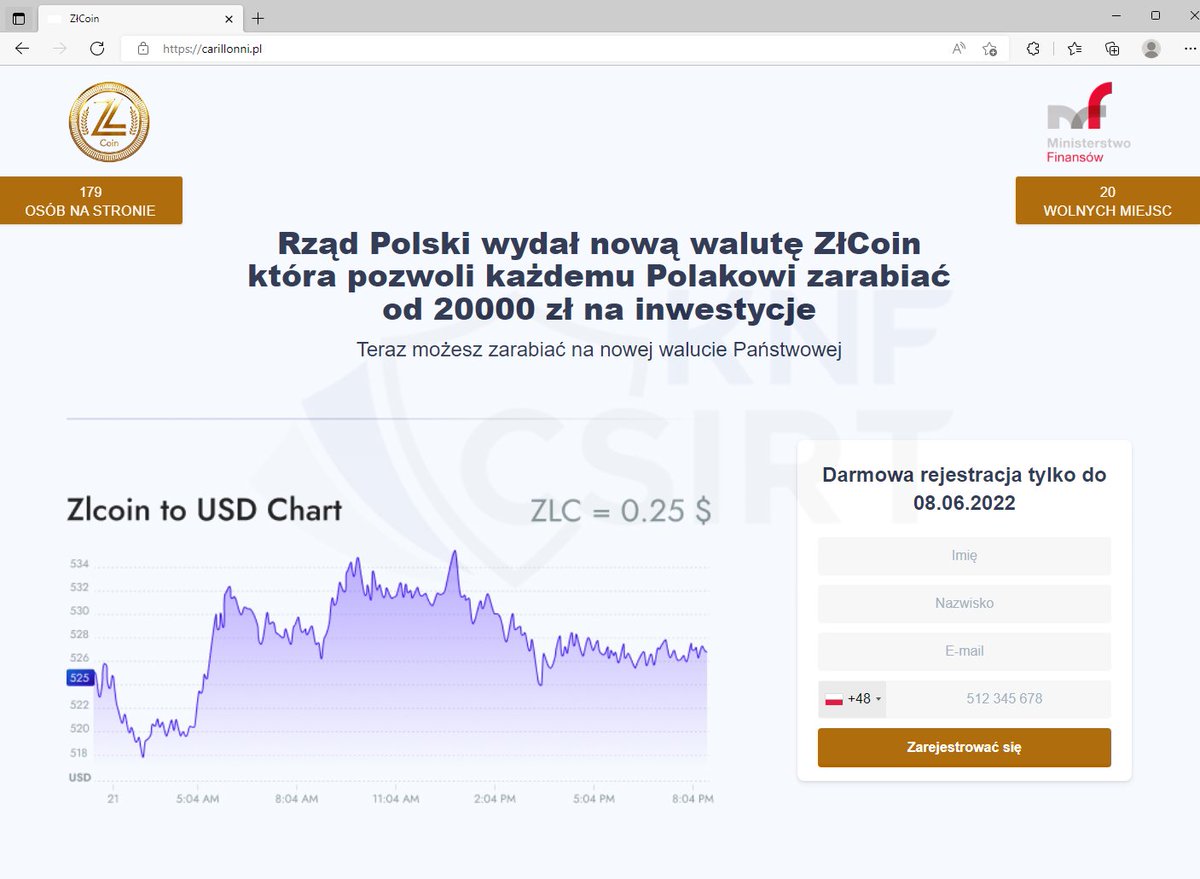 Media z wpisu CSIRT KNF