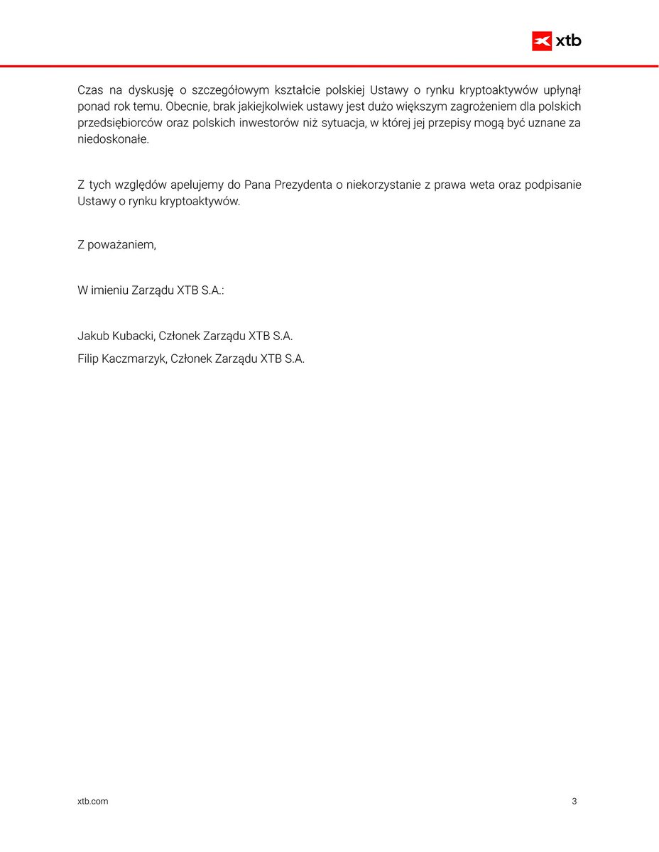 Media z wpisu XTB Polska