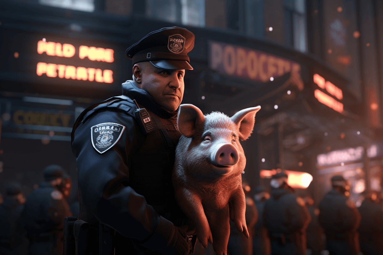 irs ubój świń, świnia i policjant