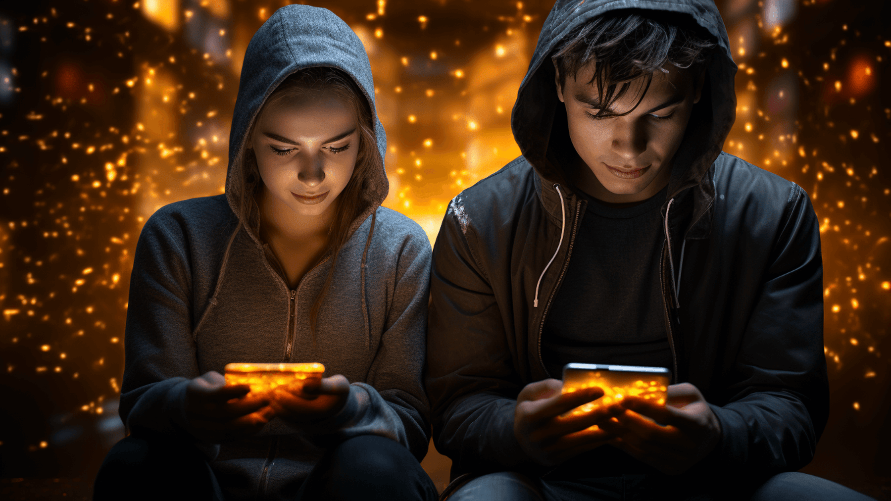 Młodzież uzależniona od social mediów.