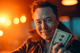 Elon Musk z dolarem w ręku