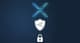 Logo XRP umieszczone nad tarczą z symbolem kłódki i węzłów sieciowych, symbolizujące prywatność i dowody z wiedzą zerową na XRP Ledger.