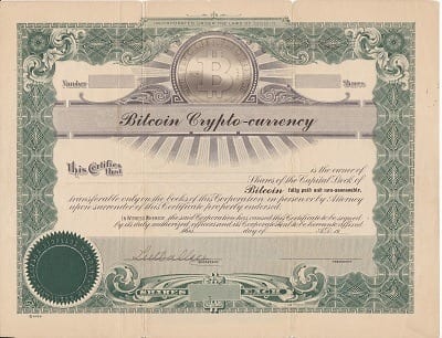 bitcoin certyfikat własności
