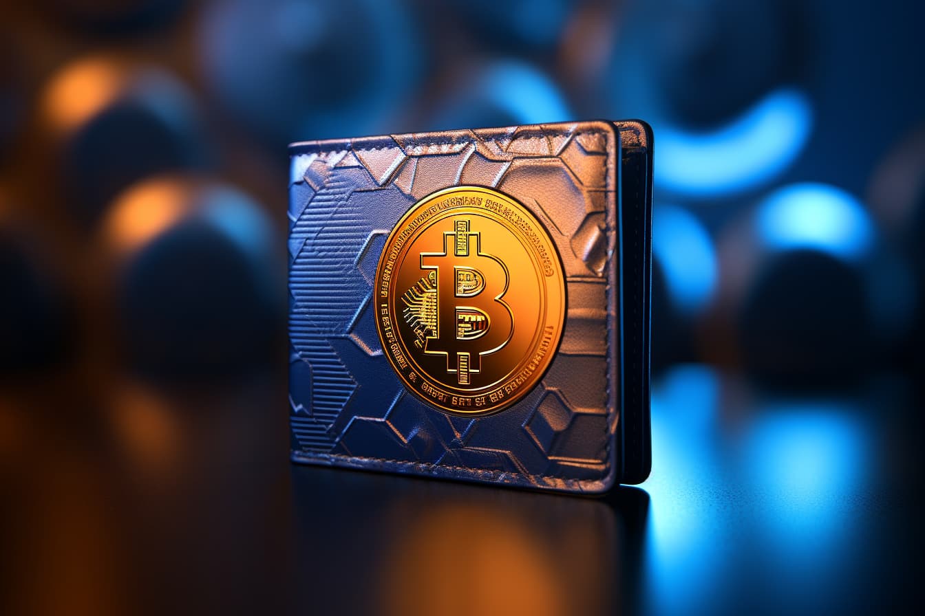 Portfel z logo bitcoina