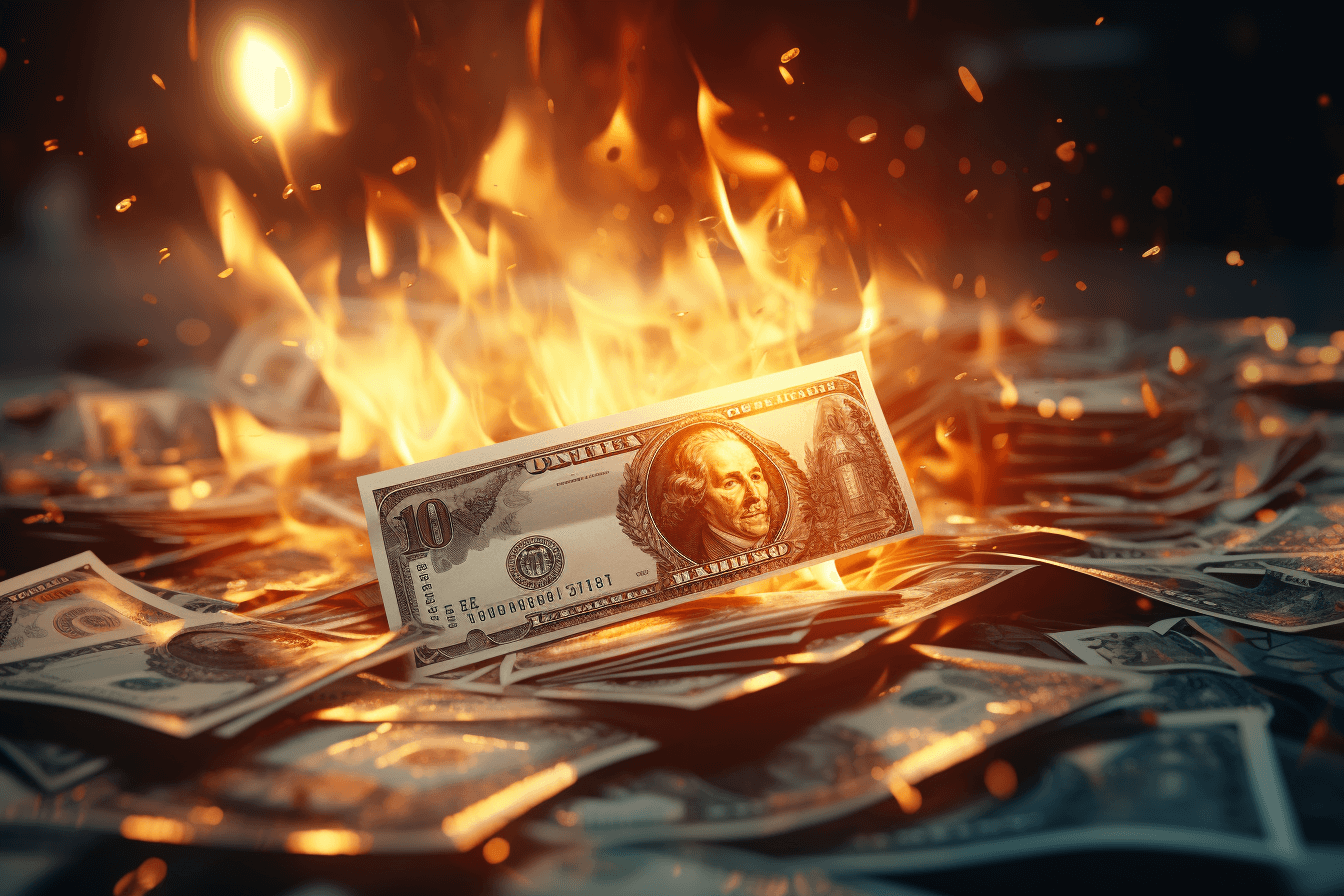 Dolar amerykański w ogniu