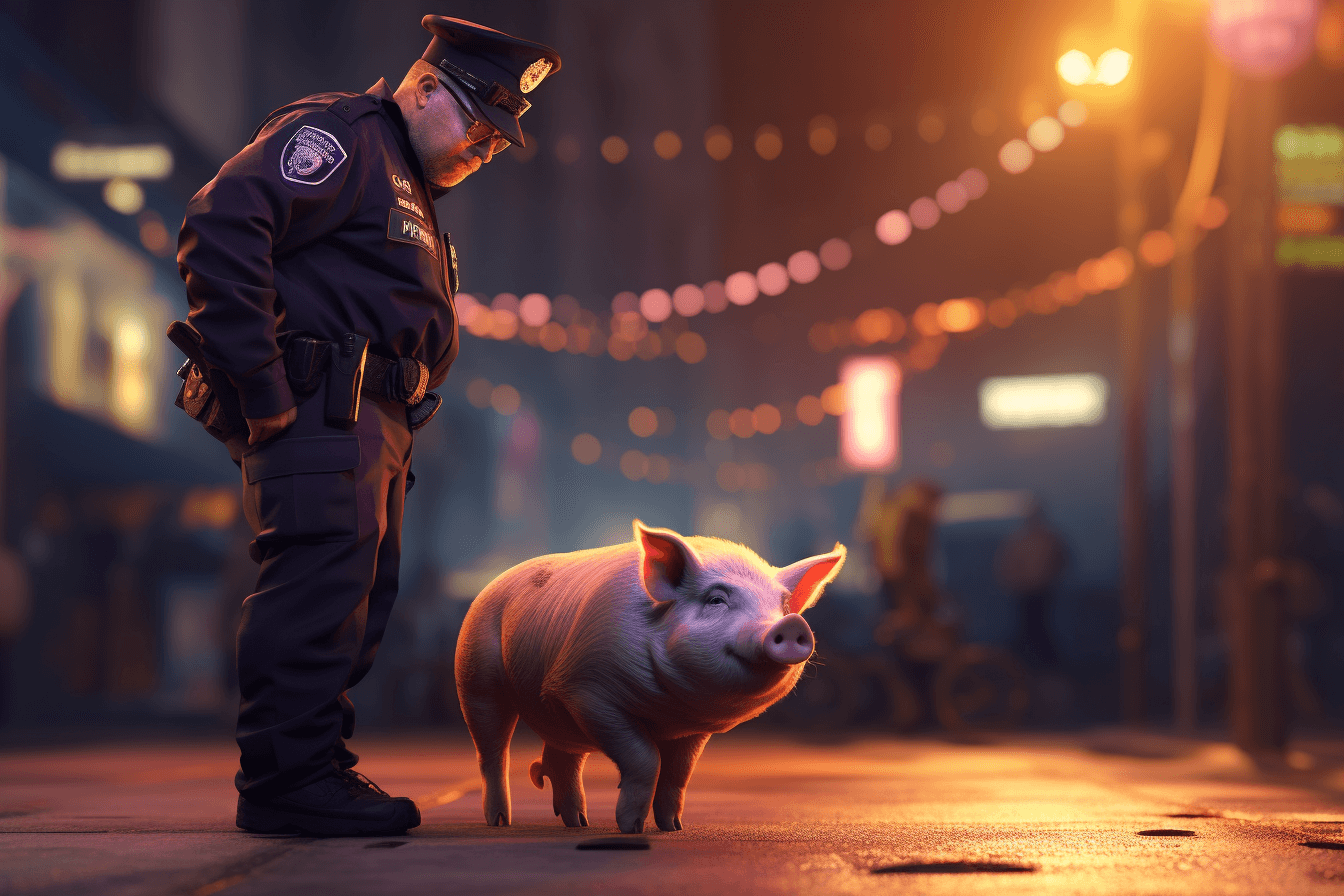 irs ubój świń, świnia i policjant